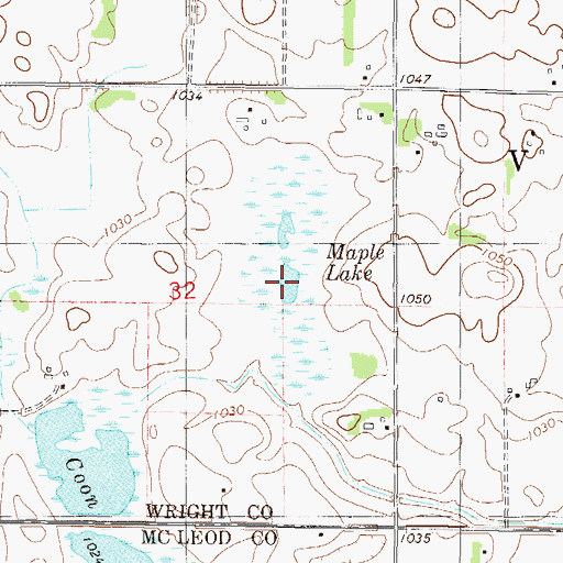Topographic Map of Maple Lake, MN