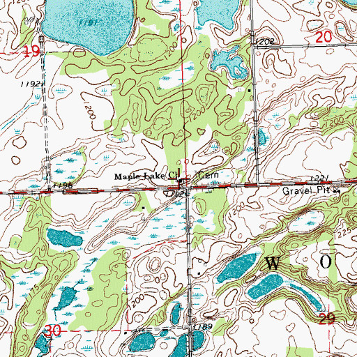 Topographic Map of Maple Lake Church, MN