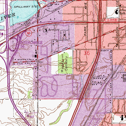 Topographic Map of Maple Lawn Cemetery, MN