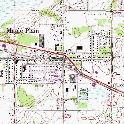 Topographic Map of Maple Plain, MN