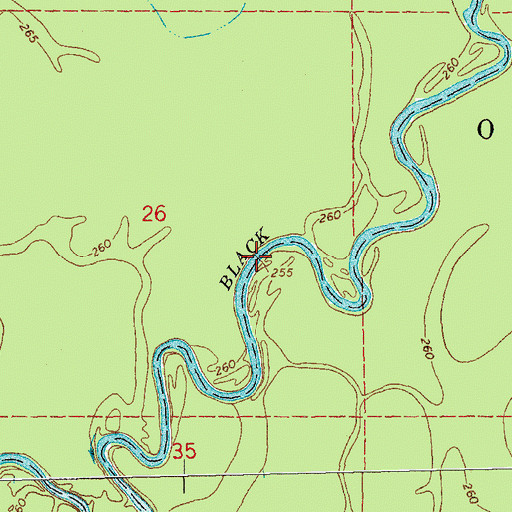 Topographic Map of Two Board Shanty Bend, AR