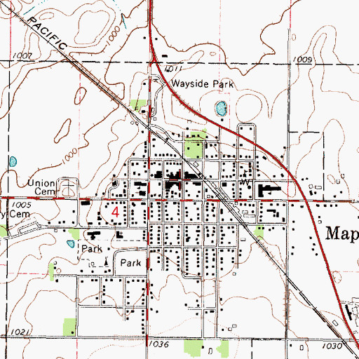 Topographic Map of Mapleton, MN