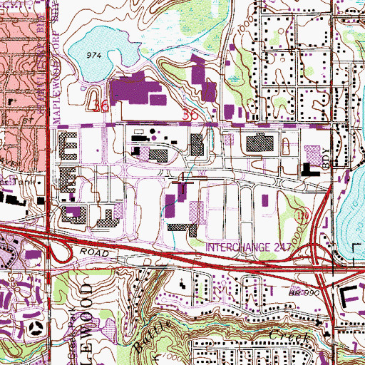 Topographic Map of Maplewood, MN