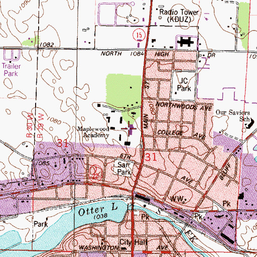 Topographic Map of Maplewood Academy, MN