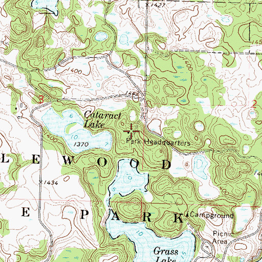 Topographic Map of Maplewood State Park, MN