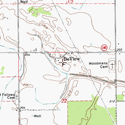 Topographic Map of DeView United Methodist Church, AR