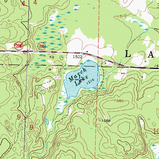 Topographic Map of March Lake, MN