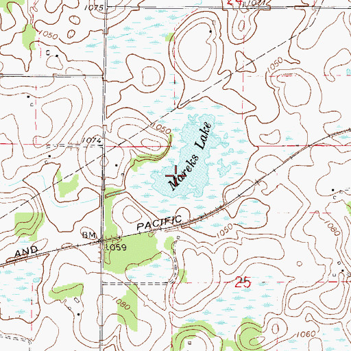 Topographic Map of Mareks Lake, MN
