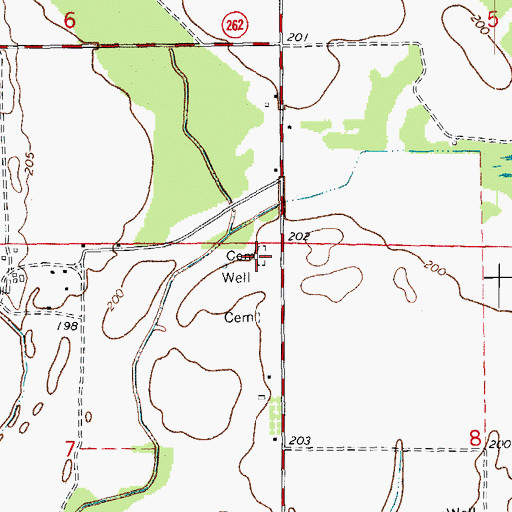 Topographic Map of Eldridge Cemetery, AR