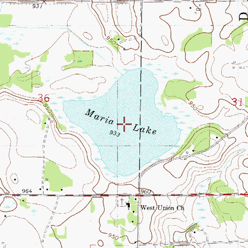 Topographic Map of Maria Lake, MN