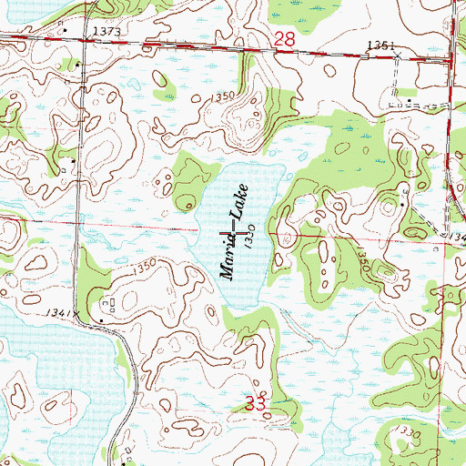Topographic Map of Maria Lake, MN