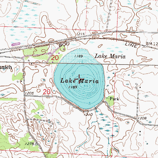 Topographic Map of Lake Maria, MN