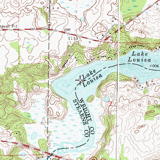 Topographic Map of Lake Marie, MN