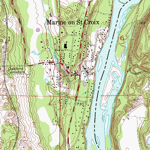 Topographic Map of Marine on Saint Croix, MN