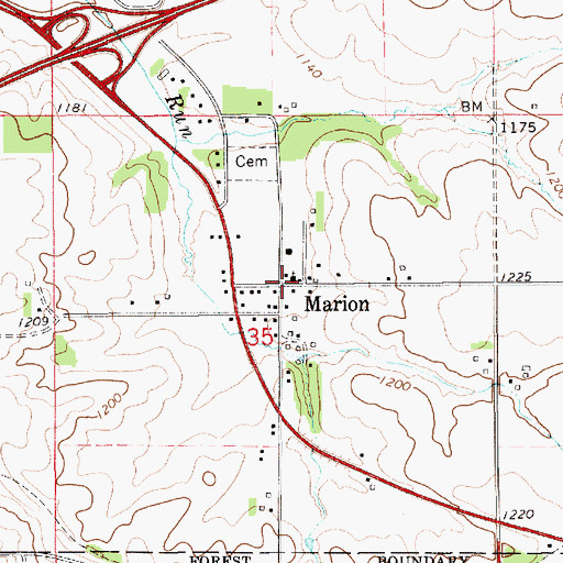 Topographic Map of Marion, MN