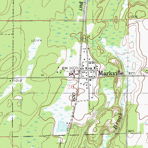 Topographic Map of Markville, MN