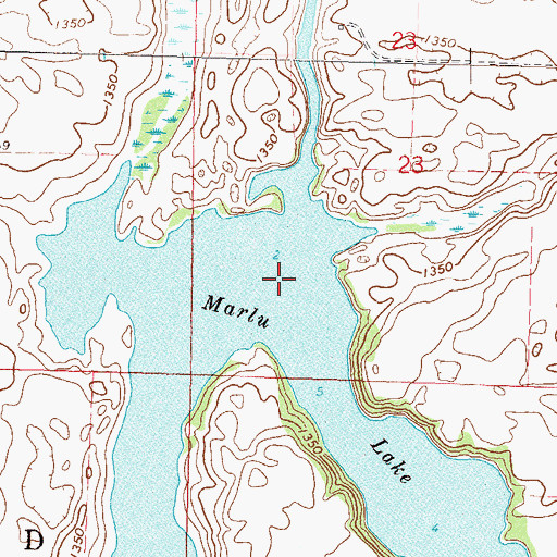 Topographic Map of Marlu Lake, MN