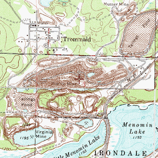 Topographic Map of Maroco Mine, MN