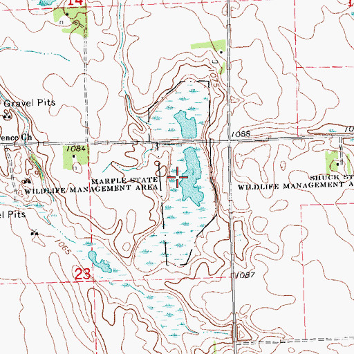 Topographic Map of Marple State Wildlife Management Area, MN