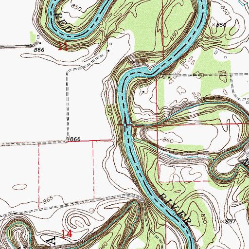 Topographic Map of Marsh River, MN