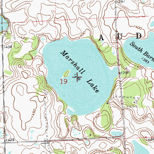 Topographic Map of Marshall Lake, MN