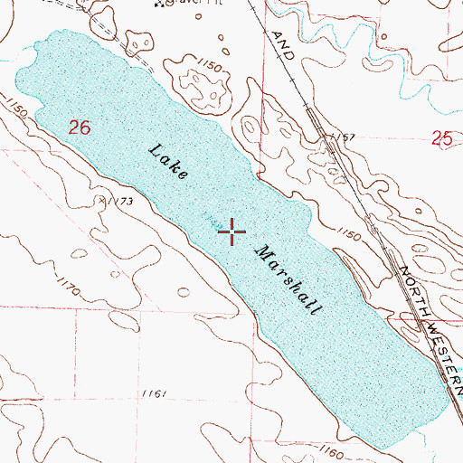 Topographic Map of Lake Marshall, MN