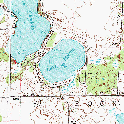 Topographic Map of Lake Martha, MN
