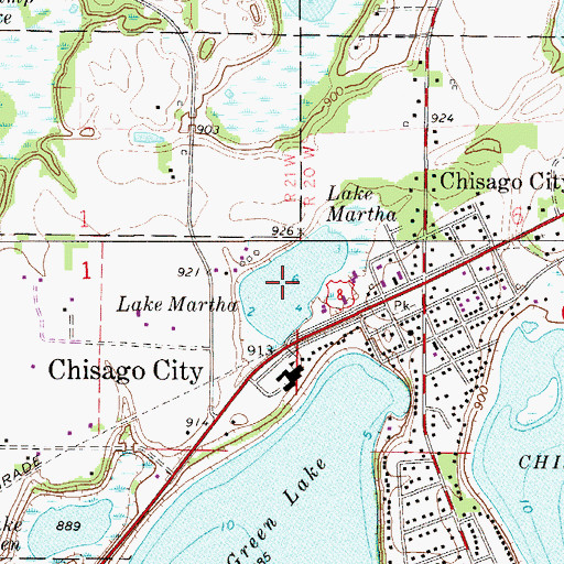 Topographic Map of Lake Martha, MN