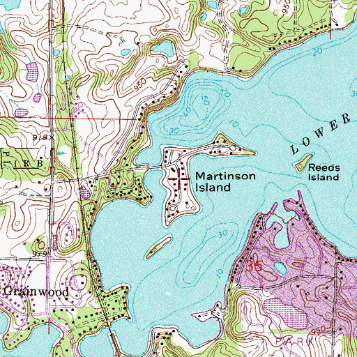 Topographic Map of Martinson Island, MN