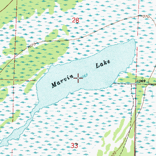 Topographic Map of Marvin Lake, MN