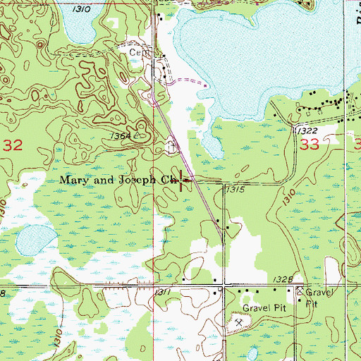 Topographic Map of Mary and Joseph Church, MN