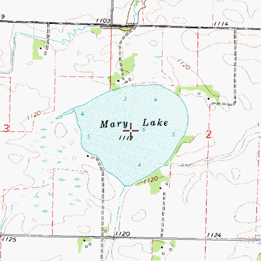 Topographic Map of Mary Lake, MN
