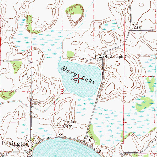 Topographic Map of Mary Lake, MN