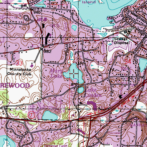 Topographic Map of Mary Lake, MN