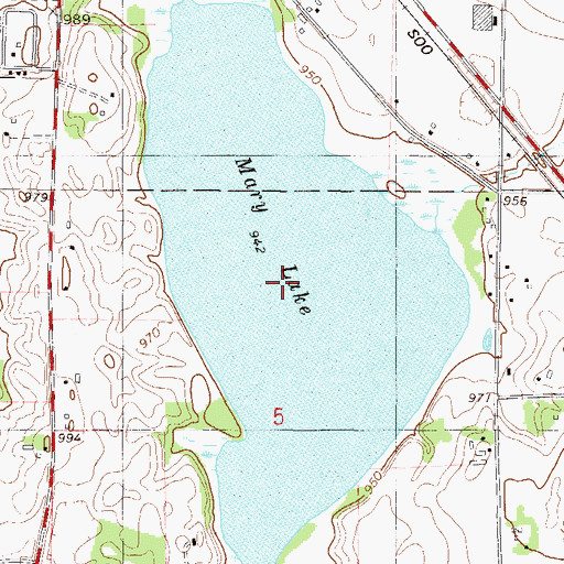 Topographic Map of Mary Lake, MN