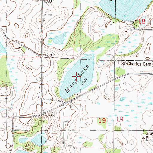 Topographic Map of Mary Lake, MN