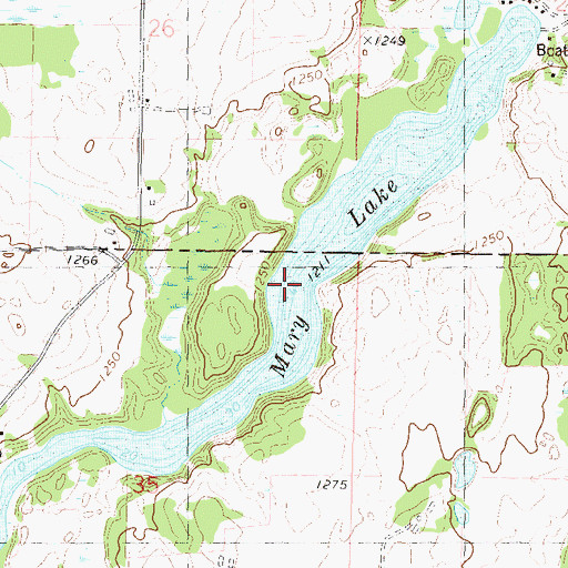 Topographic Map of Mary Lake, MN