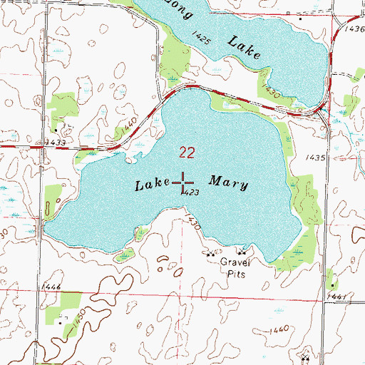 Topographic Map of Lake Mary, MN