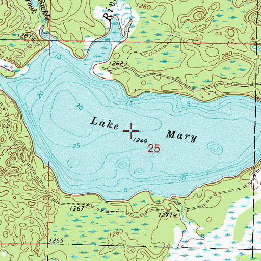 Topographic Map of Lake Mary, MN