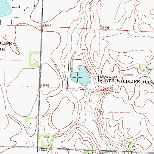 Topographic Map of Mason State Wildlife Management Area, MN