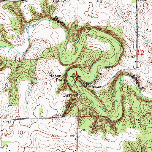 Topographic Map of Masonic Park, MN