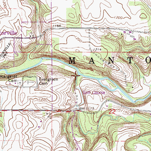 Topographic Map of Masten Creek, MN