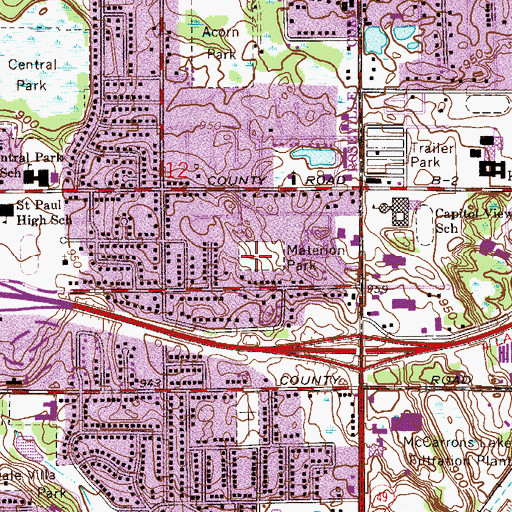 Topographic Map of Materion Park, MN