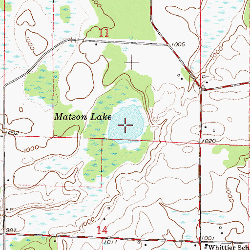 Topographic Map of Matson Lake, MN