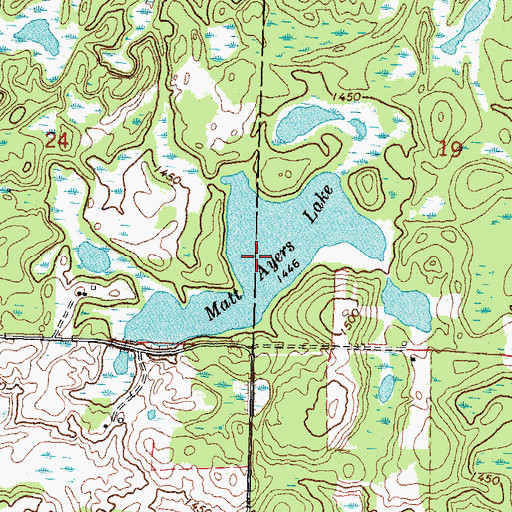 Topographic Map of Matt Ayers Lake, MN