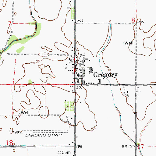 Topographic Map of Point Cemetery, AR