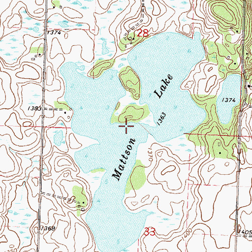 Topographic Map of Mattson Lake, MN
