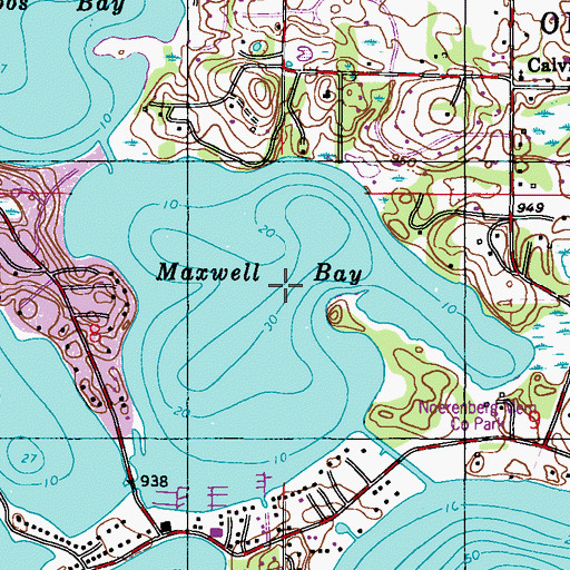 Topographic Map of Maxwell Bay, MN