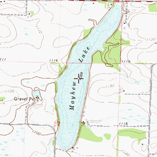 Topographic Map of Mayhew Lake, MN