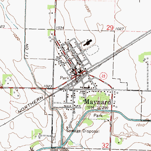 Topographic Map of Maynard, MN